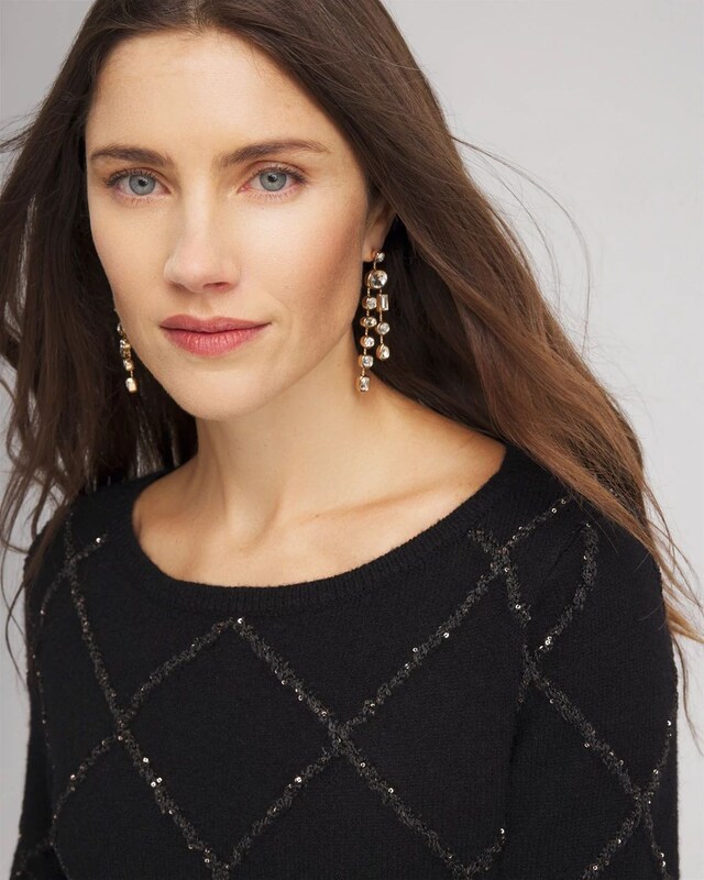 Sparkling Diamonds Pullover Sweater - image 4